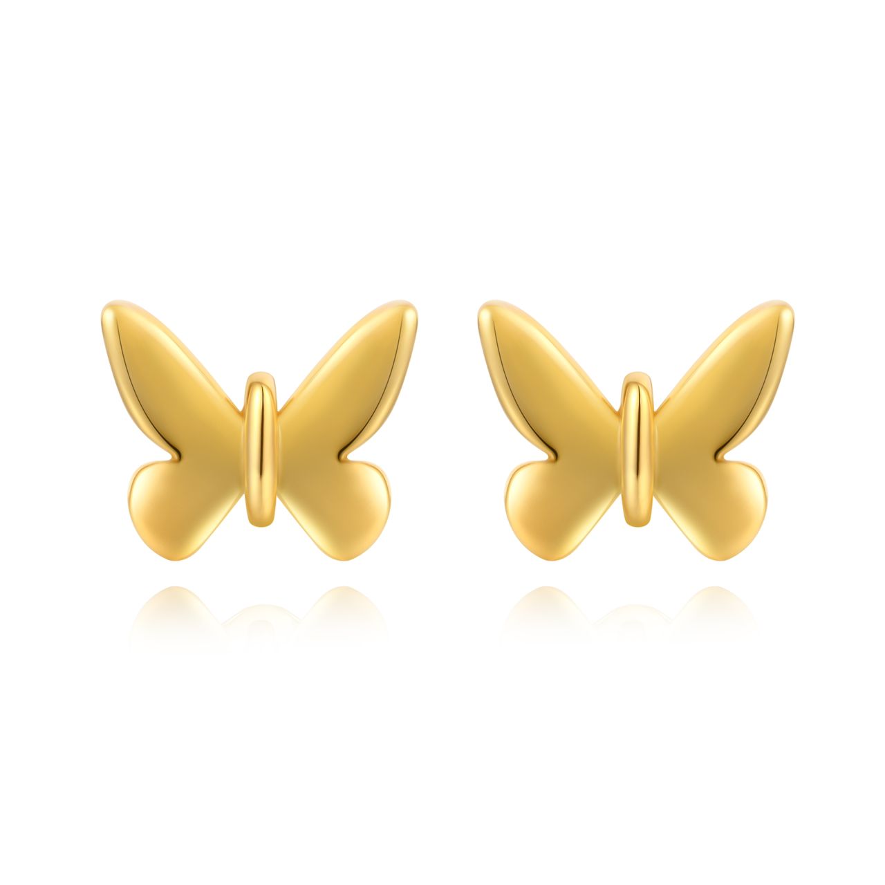Butterfly Studs in Sterling Silver - Gold Plated