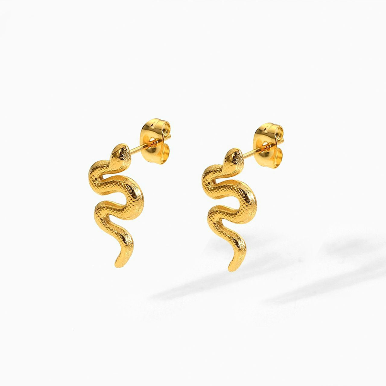 Tiny Snake Earrings - Gold Plated