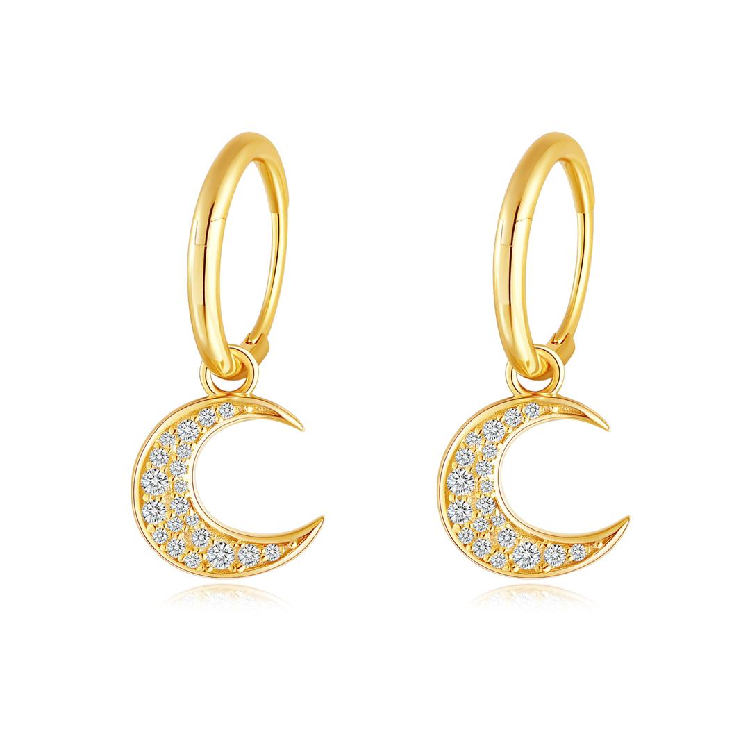 Mini Moon Earrings - Gold Plated