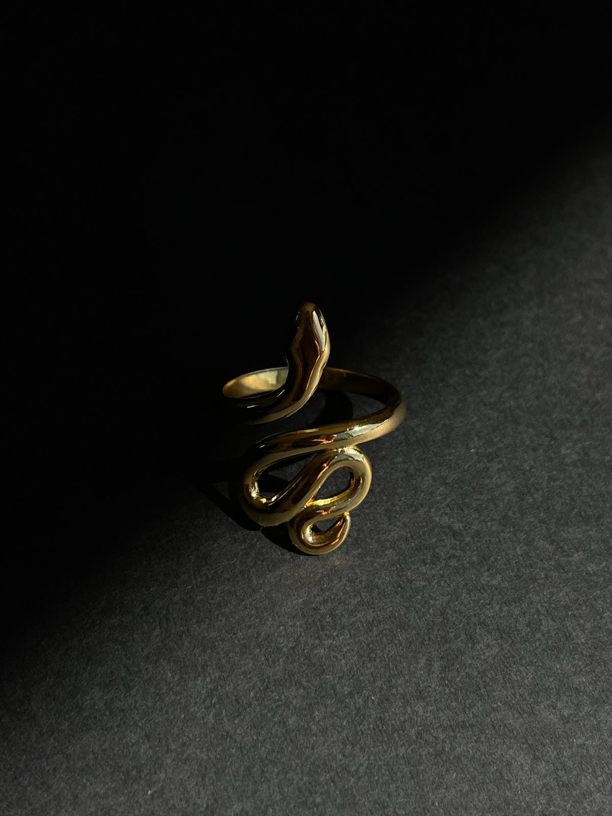 Snake Adjustable Ring- Gold Plated