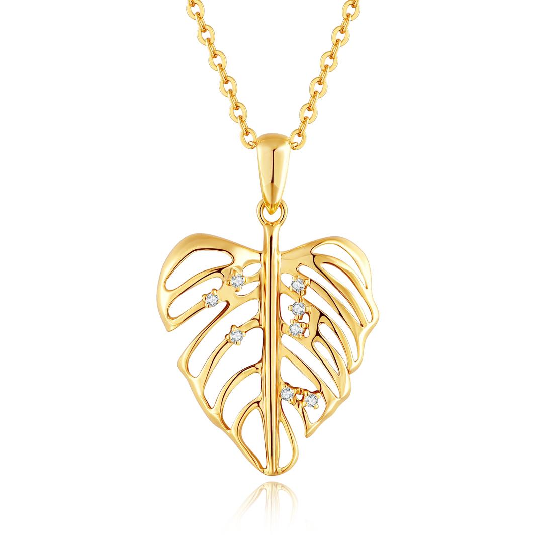 Monstera Pendant - Gold Plated