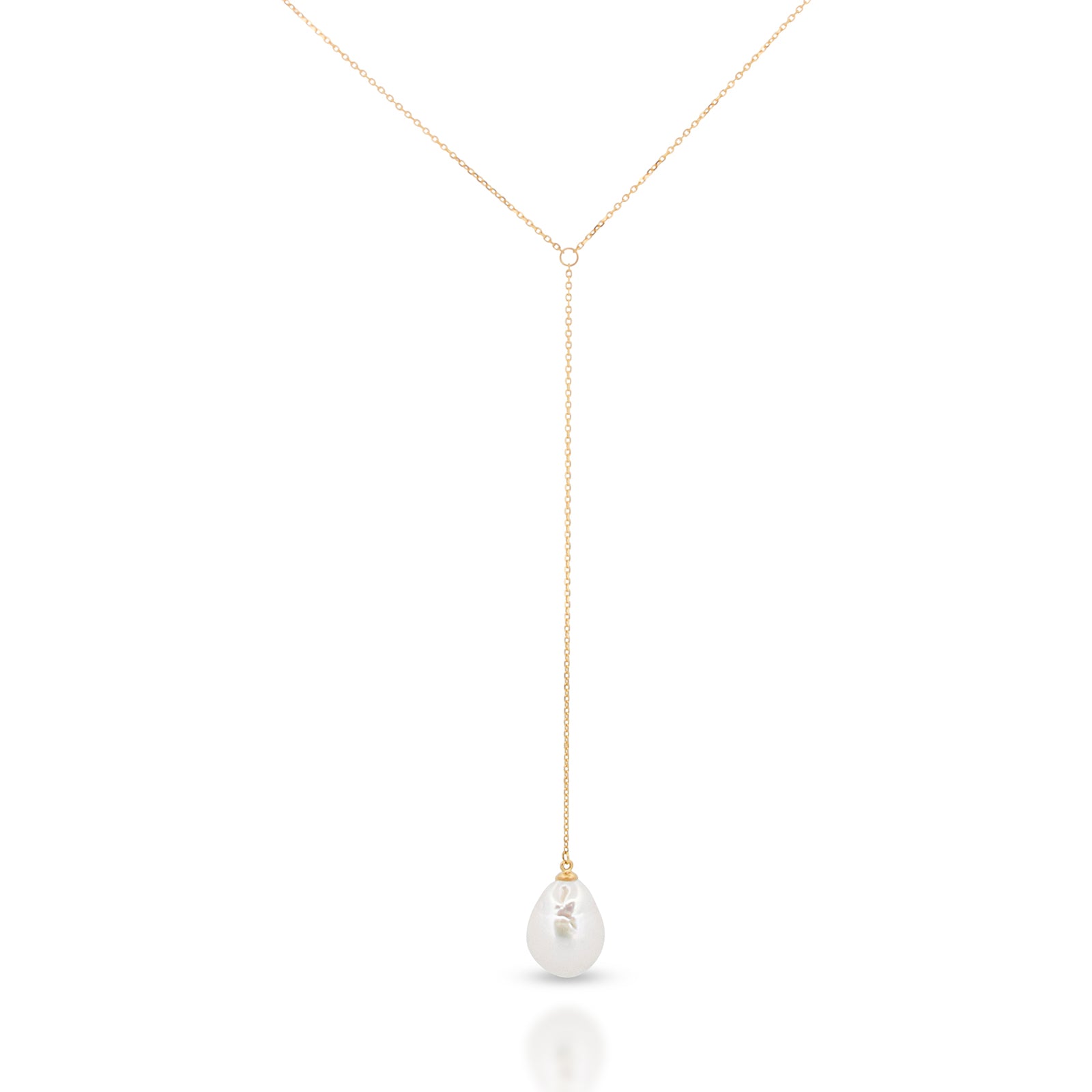Sultry Drop Pearl Pendant - 9ct Yellow Gold