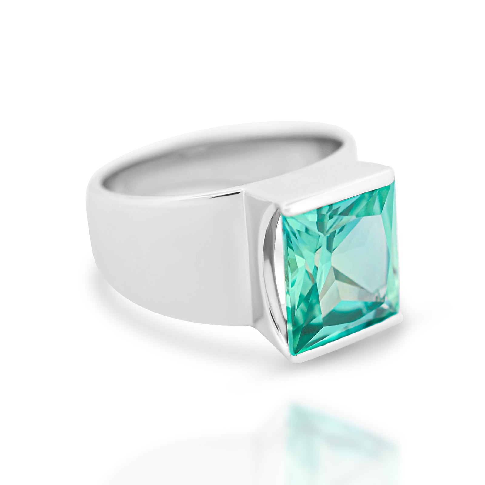Grace Sapphire Ring in Sterling Silver - Mint